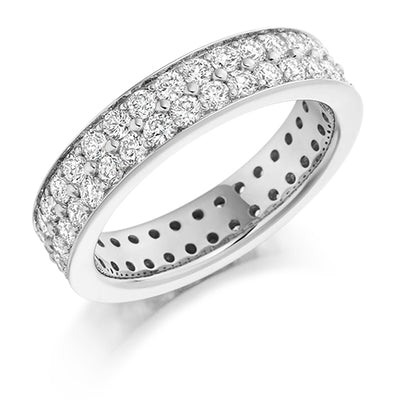 Grain-Set Diamond Full Eternity Ring with Right-Hand, 2.0ct