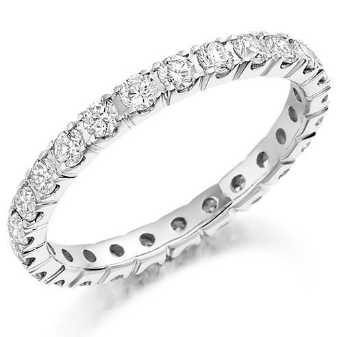 Claw-Set Diamond Full Eternity Ring C, 1.0ct