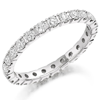 Claw-Set Diamond Full Eternity Ring C, 1.0ct