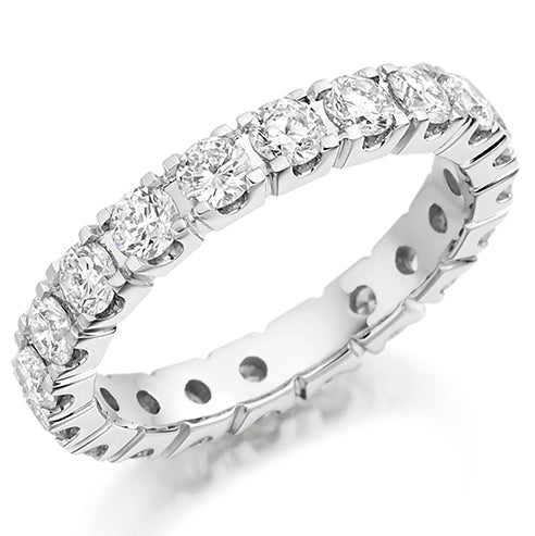 Claw-Set Diamond Full Eternity Ring with Right-Hand B, 2.0ct