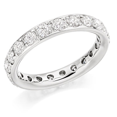 Claw-Set Diamond Full Eternity Ring B, 2.0ct