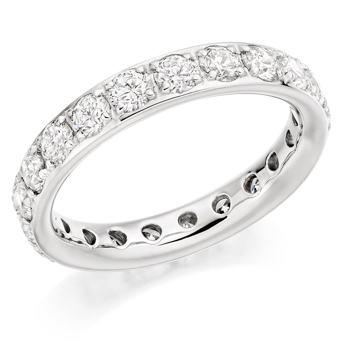 Claw-Set Diamond Full Eternity Ring B, 2.0ct
