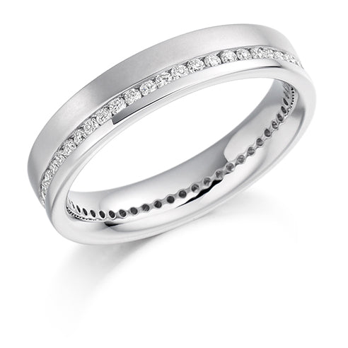 Offset Channel-Set Diamond Full Eternity Ring, 0.45ct