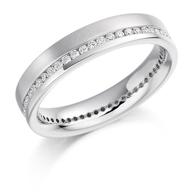 Offset Channel-Set Diamond Full Eternity Ring, 0.45ct