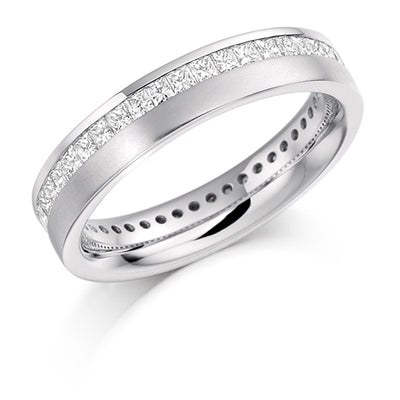 Offset Channel-Set Diamond Full Eternity Ring B, 1.0ct