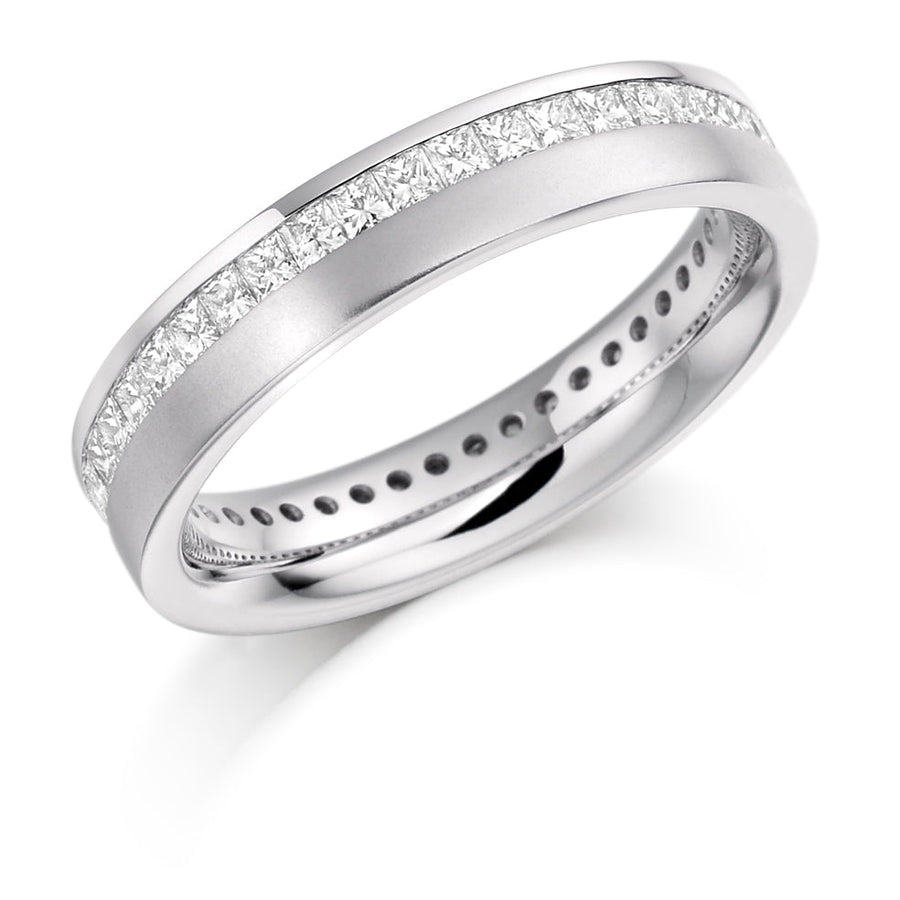 Offset Channel-Set Diamond Full Eternity Ring B, 1.0ct