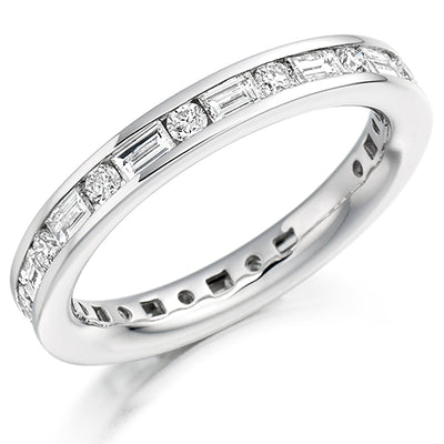 Channel-Set Diamond Full Eternity Ring with Right-Hand, 1.25ct