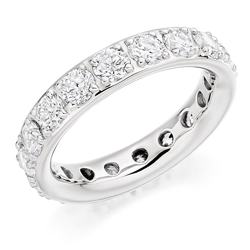 Claw-Set Diamond Full Eternity Ring B, 3.0ct