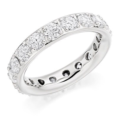 Claw-Set Diamond Full Eternity Ring B, 3.0ct