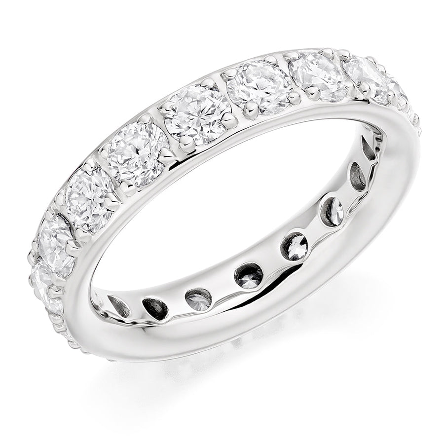 Claw-Set Diamond Full Eternity Ring B, 3.0ct