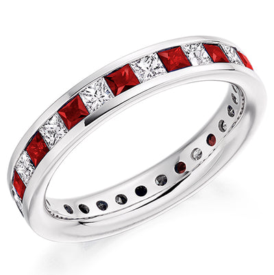 Ruby & Diamond Full Eternity Ring, 1.02ct