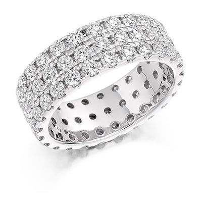 Micro-Claw Diamond Full Eternity Ring with Right-Hand, 3.0ct