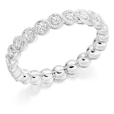 Milgrain Rubover Diamond Full Eternity Ring, 1.0ct