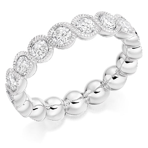 Milgrain Rubover Diamond Full Eternity Ring, 2.0ct