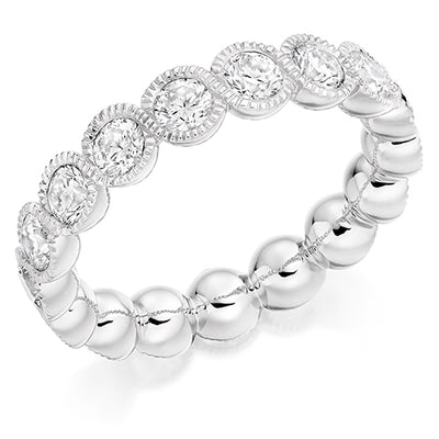 Milgrain Rubover Diamond Full Eternity Ring, 2.0ct