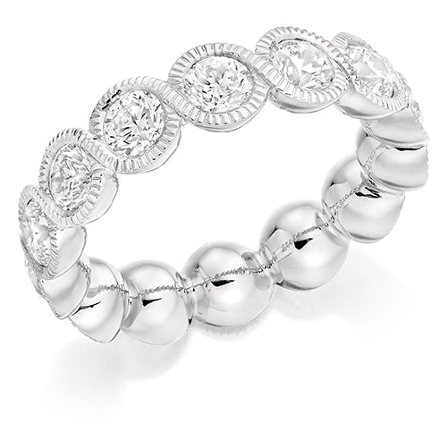 Milgrain Rubover Diamond Full Eternity Ring, 3.0ct