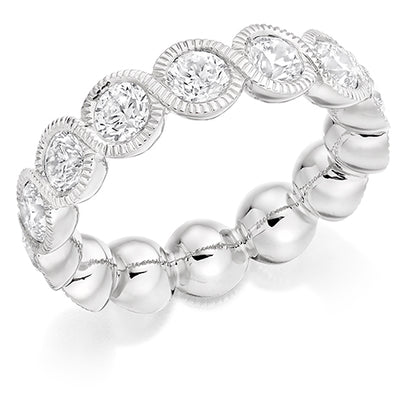 Milgrain Rubover Diamond Full Eternity Ring, 3.0ct