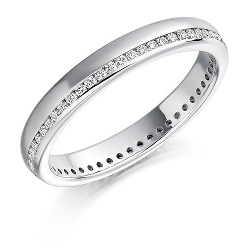 Offset Channel-Set Diamond Full Eternity Ring B, 0.26ct