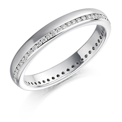 Offset Channel-Set Diamond Full Eternity Ring B, 0.26ct