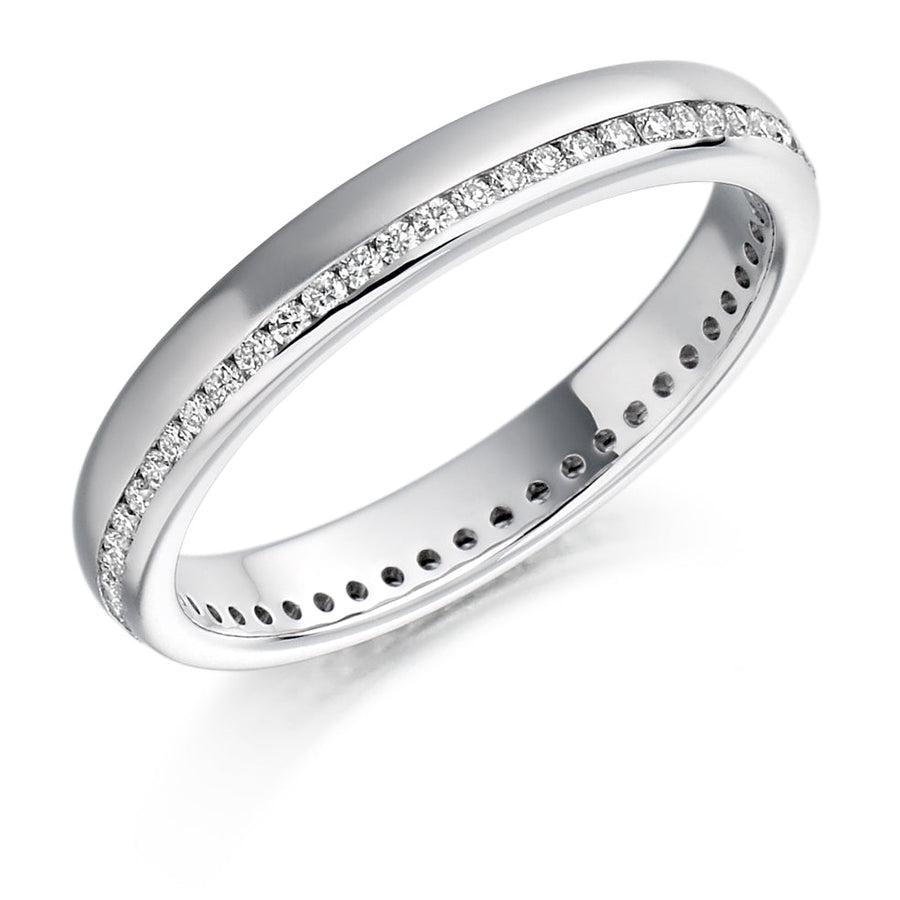 Offset Channel-Set Diamond Full Eternity Ring B, 0.26ct