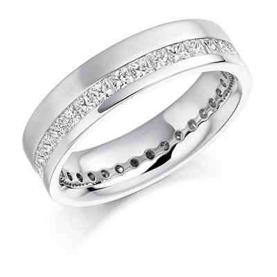 Offset Channel-Set Diamond Full Eternity Ring, 1.55ct