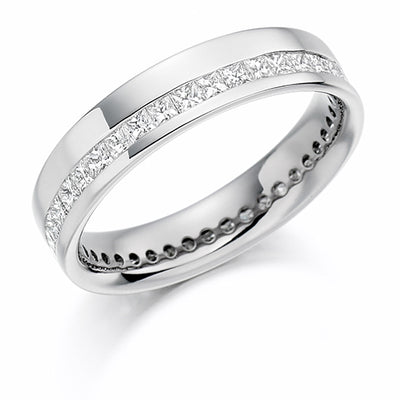 Offset Channel-Set Diamond Full Eternity Ring C, 1.0ct