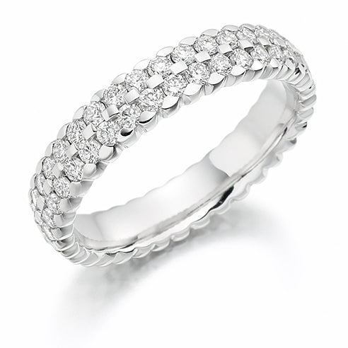 Micro-Claw Diamond Full Eternity Ring with Right-Hand, 1.25ct