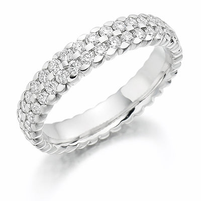 Micro-Claw Diamond Full Eternity Ring with Right-Hand, 1.25ct