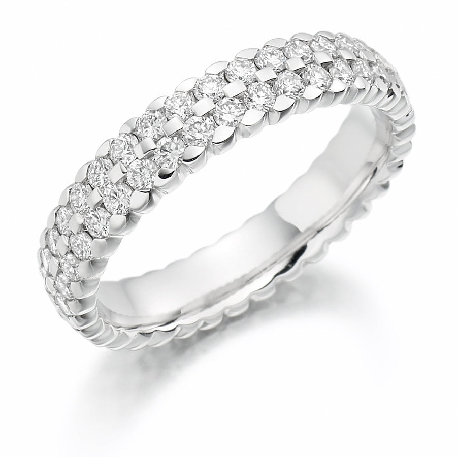 Micro-Claw Diamond Full Eternity Ring with Right-Hand, 1.25ct