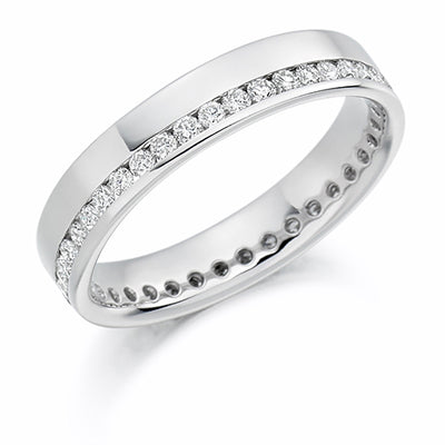 Offset Channel-Set Diamond Full Eternity Ring B, 0.5ct