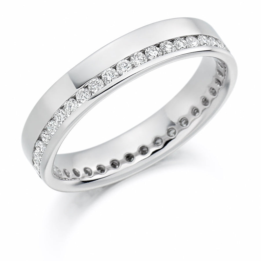 Offset Channel-Set Diamond Full Eternity Ring B, 0.5ct
