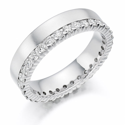 Offset Claw-Set Diamond Full Eternity Ring, 1.0ct