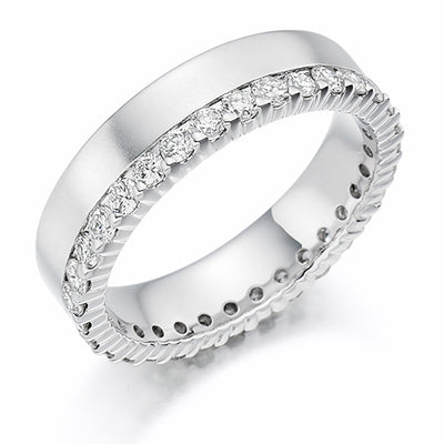 Offset Claw-Set Diamond Full Eternity Ring, 1.0ct