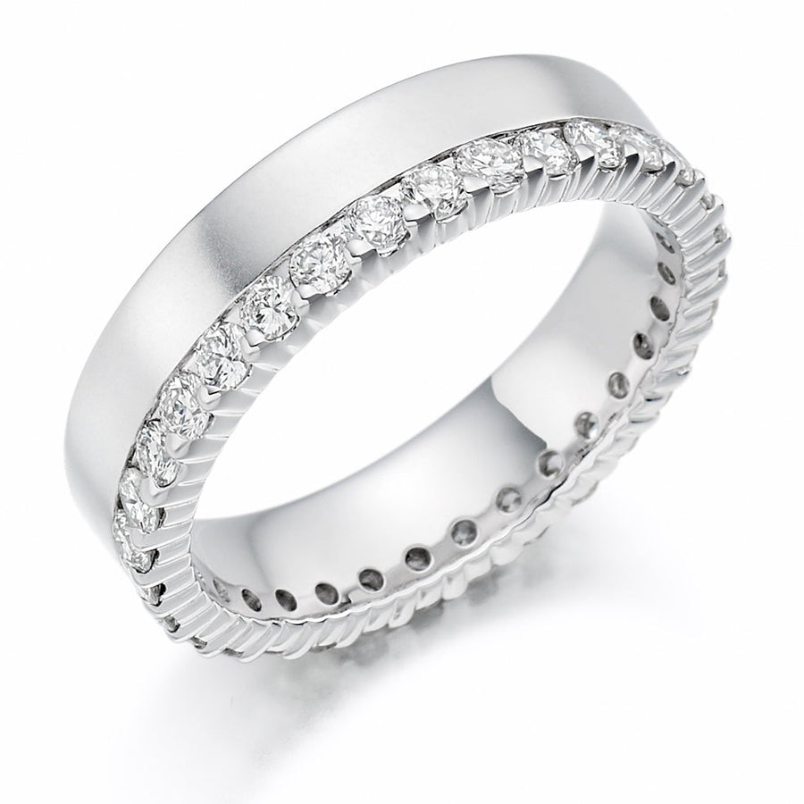 Offset Claw-Set Diamond Full Eternity Ring, 1.0ct