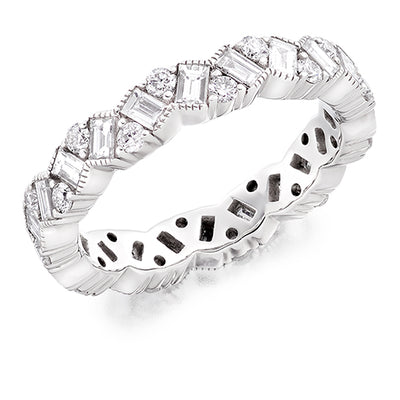 Milgrain Claw-Set Full Eternity Ring, 1.8ct total