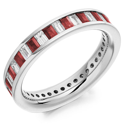 Ruby & Diamond Full Eternity Ring, 0.98ct