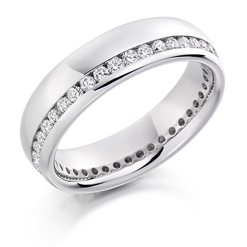 Offset Channel-Set Diamond Full Eternity Ring, 0.55ct