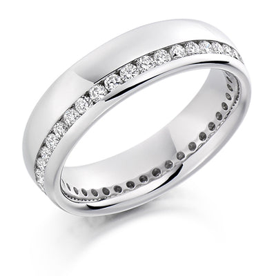 Offset Channel-Set Diamond Full Eternity Ring, 0.55ct