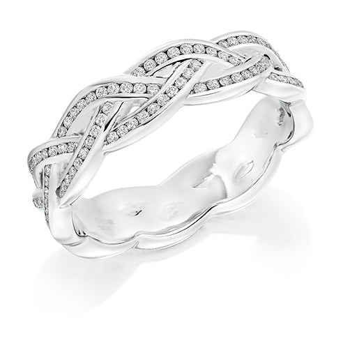 Curved Channel-Set Diamond Full Eternity Ring, 0.5ct