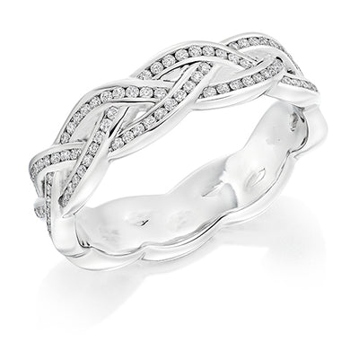 Curved Channel-Set Diamond Full Eternity Ring, 0.5ct