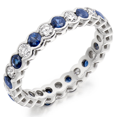 Sapphire & Diamond Full Eternity Ring, 0.83ct