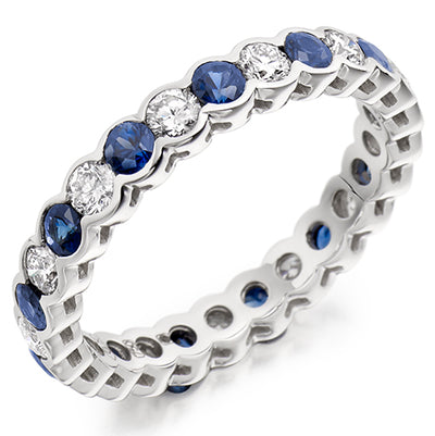 Sapphire & Diamond Full Eternity Ring, 0.83ct