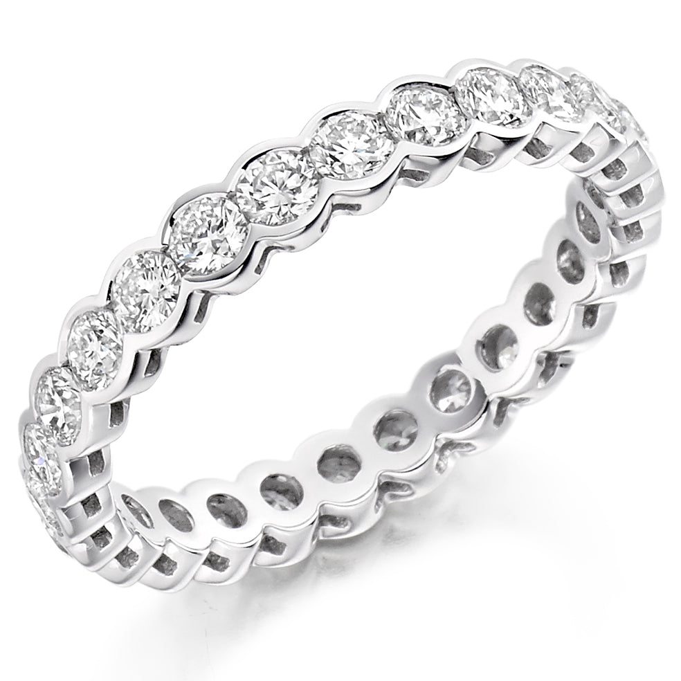 Emerald & Diamond Full Eternity Ring, 0.83ct