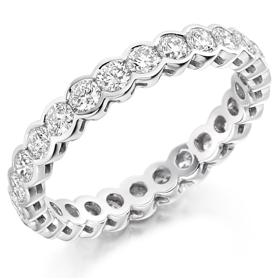Emerald & Diamond Full Eternity Ring, 0.83ct