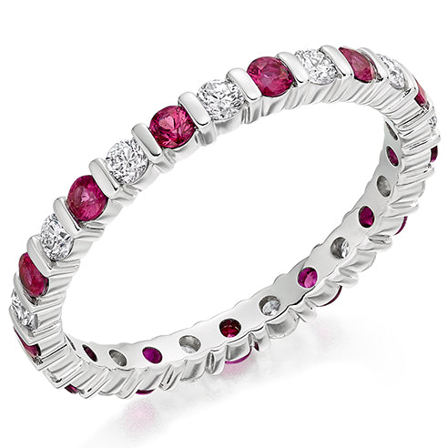Ruby & Diamond Full Eternity Ring, 0.51ct