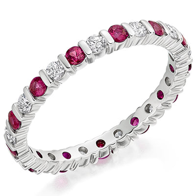 Ruby & Diamond Full Eternity Ring, 0.51ct