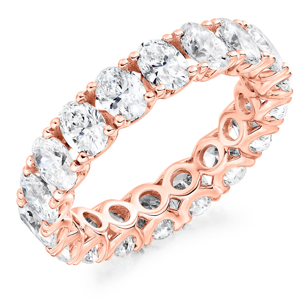 Claw-Set Diamond Full Eternity Ring, 4.5ct in Rose Gold