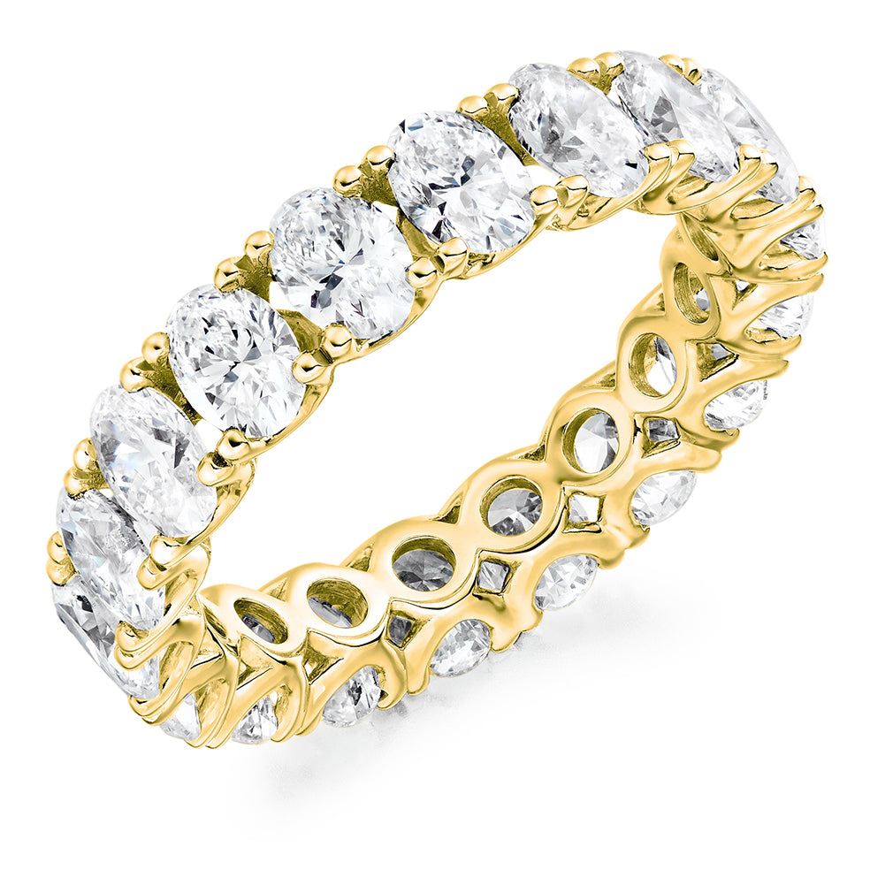 Claw-Set Diamond Full Eternity Ring, 4.5ct in Yellow Gold