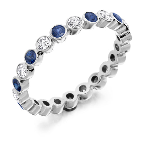 Sapphire & Diamond Full Eternity Ring, 0.52ct