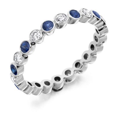 Sapphire & Diamond Full Eternity Ring, 0.52ct